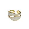 Retro Gold Color Double Oil Drip Open Rings for Women Luxury Irregular Adjustable Finger Ring New Trendy Wedding Jewelry