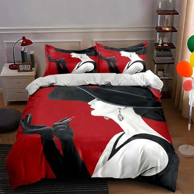 Elegant Woman Silhouette Bedding Duvet Cover Sets Duvet Covers Pillowcases Gifts (1 * Duvet Cover 2 * Pillowcases, Without Duvet Insert)