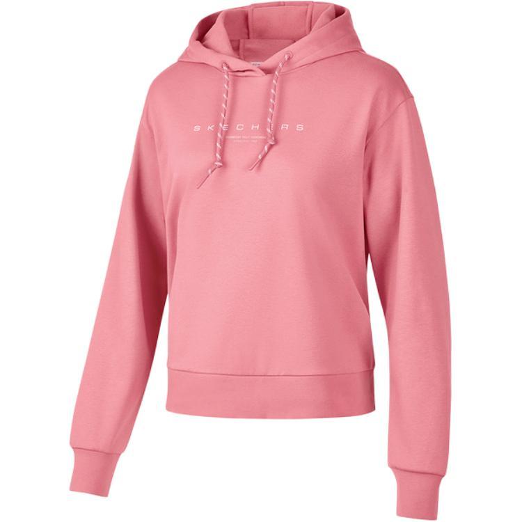 Skechers Comfort Sports Series Solid Color Letter Hoodie Women hoodies Desert-Rose P424W012-04RQ S