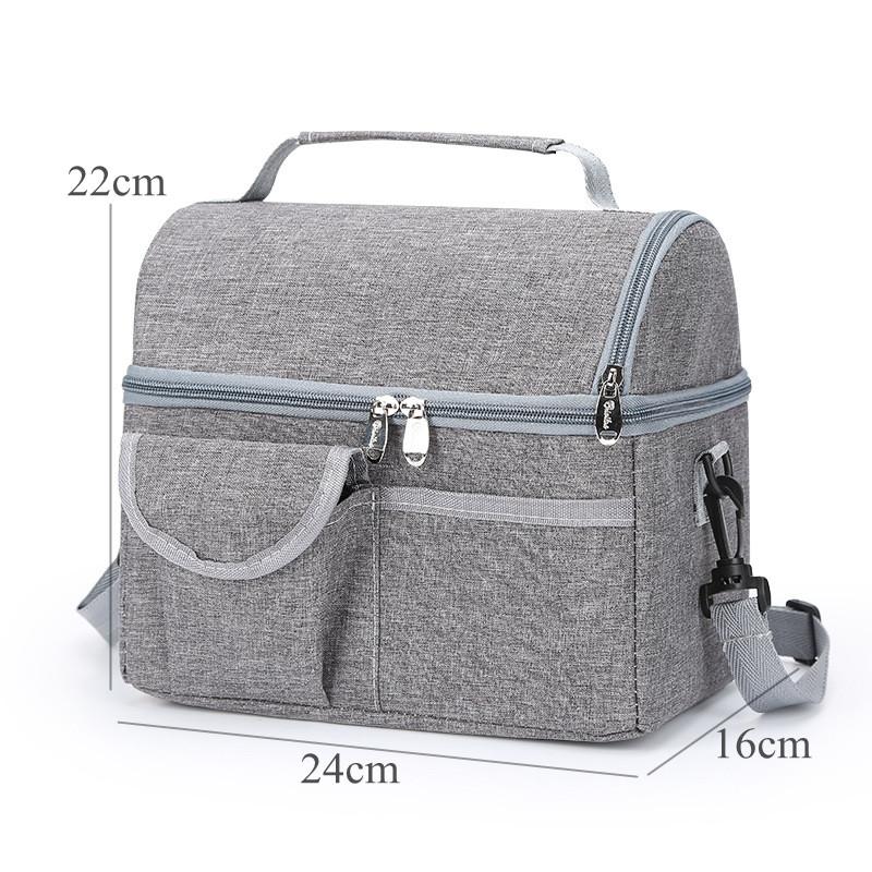 Single/Durable Layer Waterproof Thermal Lunch Bag Large Capacity Portable Picnic Food Insulated Cooler Bag With Shoulder Strap