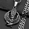 Egipska bogini Izis symbol życia naszyjnik dla kobiet mężczyzn stal nierdzewna kolor złoty tajemniczy kartusz amulet łańcuszek biżuteria