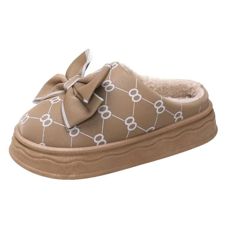 Winter Women's Velvet Cotton Slippers New Indoor Home Warm Confinement Non-slip Wool Slippers