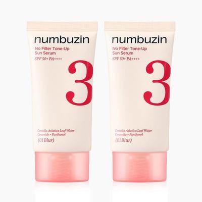 No.3 Porcelain Base-Skip Tone Up Beige SPF50+ PA++++ 50ml (2pcs) – Bright Finish, Sun Protection, Korean