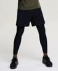 Leijibi [2Pack] Compact Light 2-In-1 Water Leggings Rash Guard Shorts Layered Long Pants W (Type B)