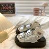 Thick-soled heightening Roman sandals women's summer 2025 new casual versatile fashion belt buckle muffin beach shoes