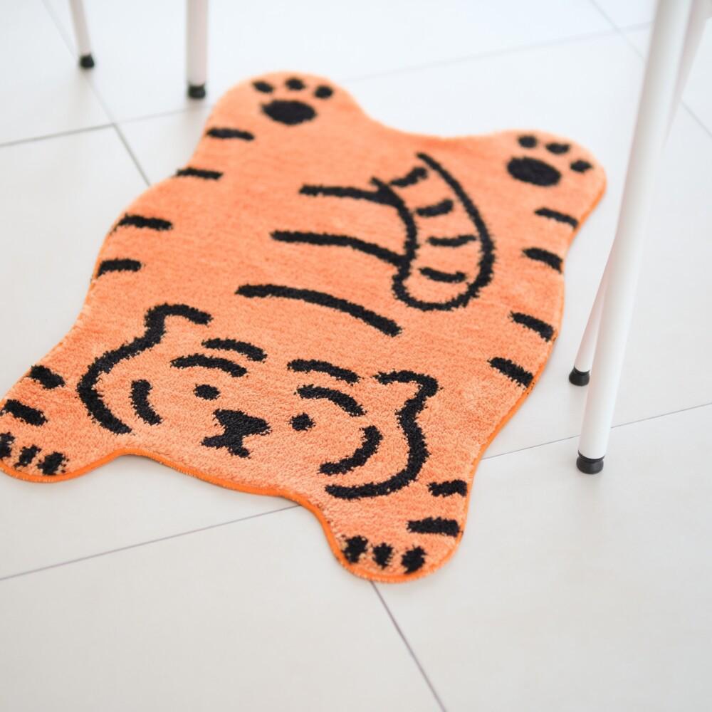 Cartoon Tiger Non-Slip Water-Absorbent Rug for Bedroom and Entryway