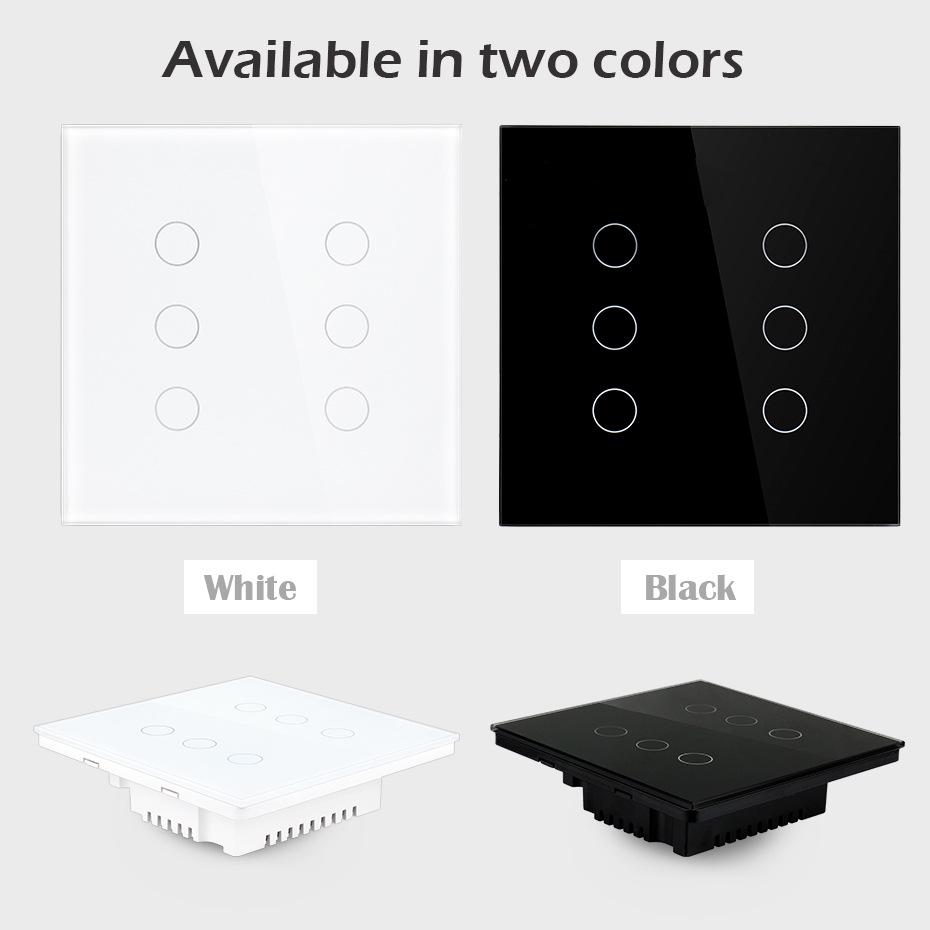 Zigbee Smart Glass Switch, Brazil Standard, Alexa-Compatible Wireless Touch Control, Zero Fire Version 4-way White