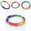 Stunning 7 Chakras Handmade Rainbow Bead Bracelet With Round Charms For Wellness