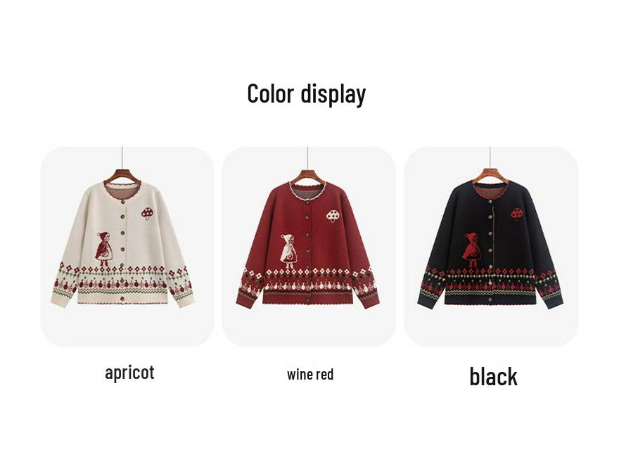 Plus Size Women's Retro Jacquard Sweater Coat, 2025 Winter Loose Knit Cardigan, Style 23538