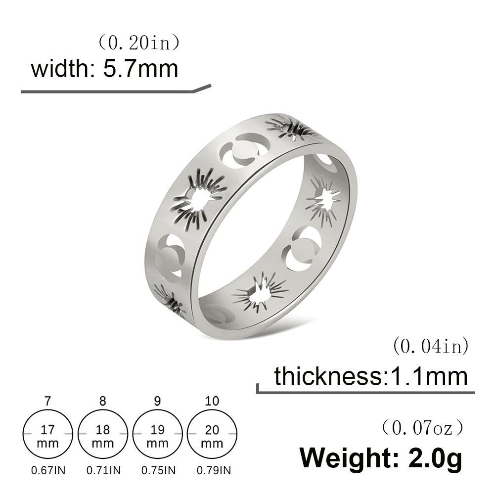 Cazador Stainless Steel Sun Crescent Moon Rings for Women Gold Color Rings 2026 Jewelry Anniversary Birthday Mother Gift New