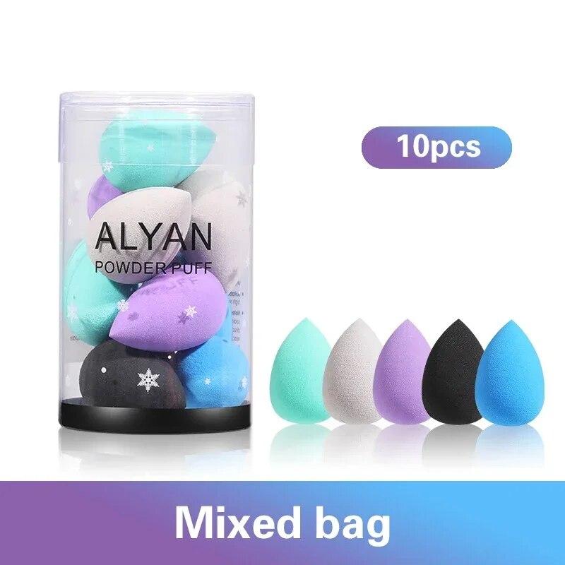 10 sztuk blender do makijażu Puff kosmetyczny sucha i mokra gąbka Mini kosmetyczne jajko poduszka podkład w proszku przybory kosmetyczne akcesoria do makijazu