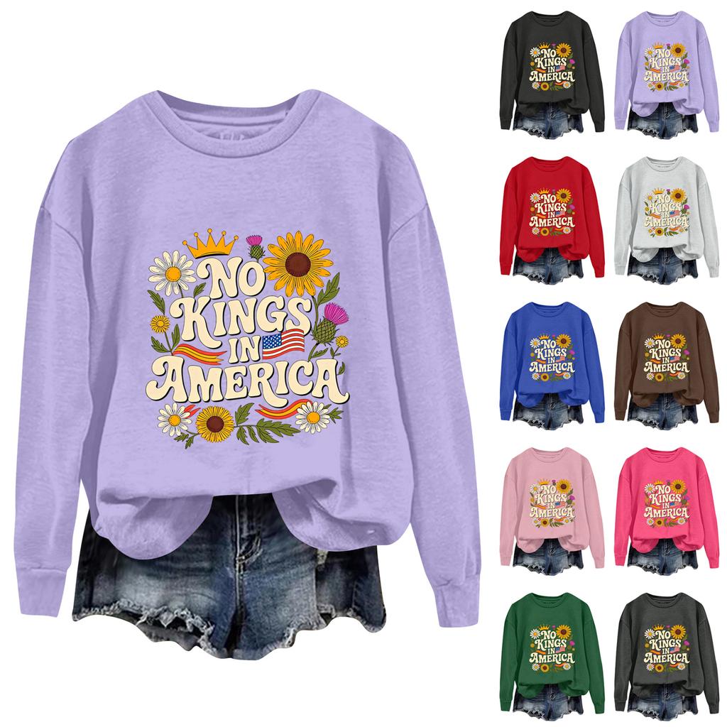 Women's Fashion Daily Versatile Casual Sweatshirts Long Sleeve Round Neck Top Sweatshirts