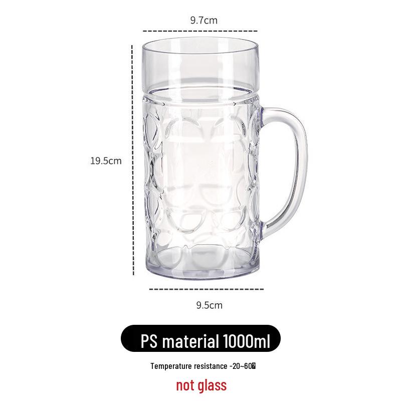 Octagonal Drop-Resistant Acrylic Beer Mug for Bar & KTV