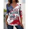 Vintage US Flag 250th Anniversary Pattern Women's T-shirt Summer 3D Print Casaul Long Sleeve Polyester Tops Women Clothing
