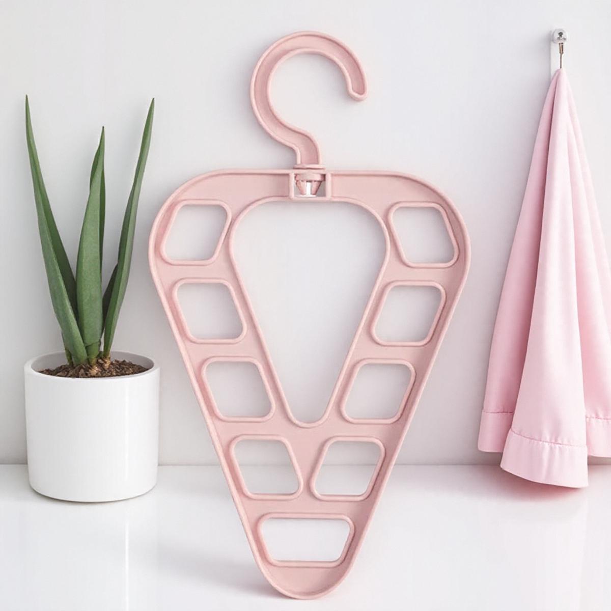 

9 Hole Magic Clothes Hanger Closet Organizer Space Saving Multi Function Drying Rack Wardrobe Scarf Storage Cloth Hanger розовый