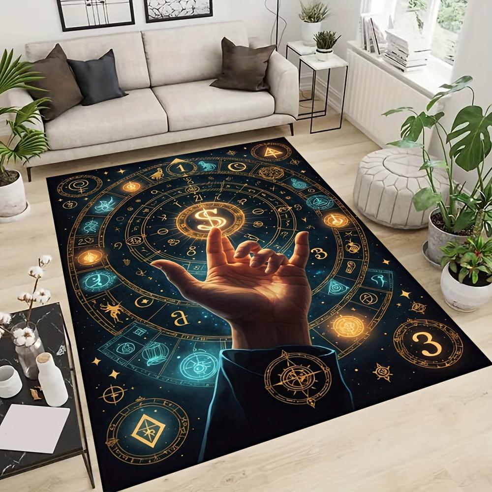 

1pc Release energy magic Pattern Carpet, Area Rug For Living Room Bedroom Room Bed Chair Laundry Entryway Corridor Yard Non-slip Outdoor Cam 60cm by 90cm