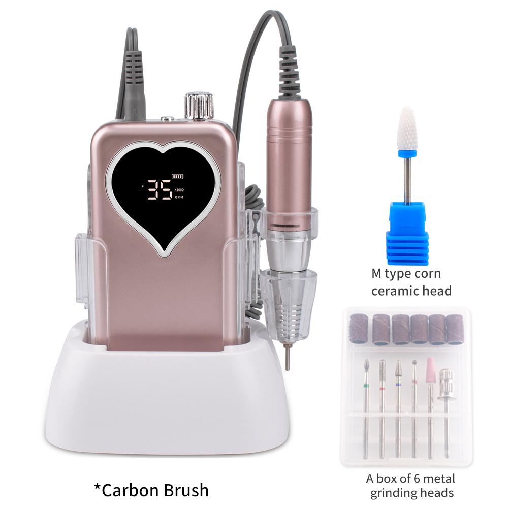 

BEPAN Professional Manicure Nail Drill Machine 35000RPM Cordless Nail File Rechargeable Nail Polishing Grinder For Nails US