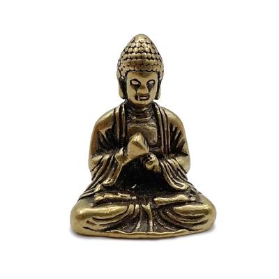 Sakyamuni Buddha Statue Handmade Brass Buddha Sculpture Fengshui Figurine Meditation Miniature Car Decor Creative Gift