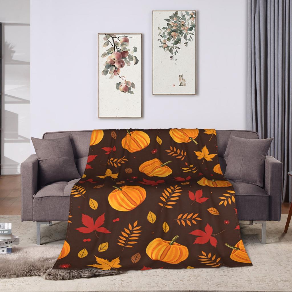 Halloween Blanket Coral Fleece Plush Witch Hat Black Bat Pumpkin Ultra-Soft Throw Blankets for Bedding Office Plush Thin Quilt