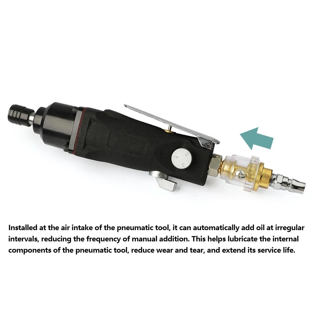 1/4"NPT Mini In-Line Automatic Lubrication Oiler for Pneumatic Tools Air Compressor Pipe Repair Air Tools