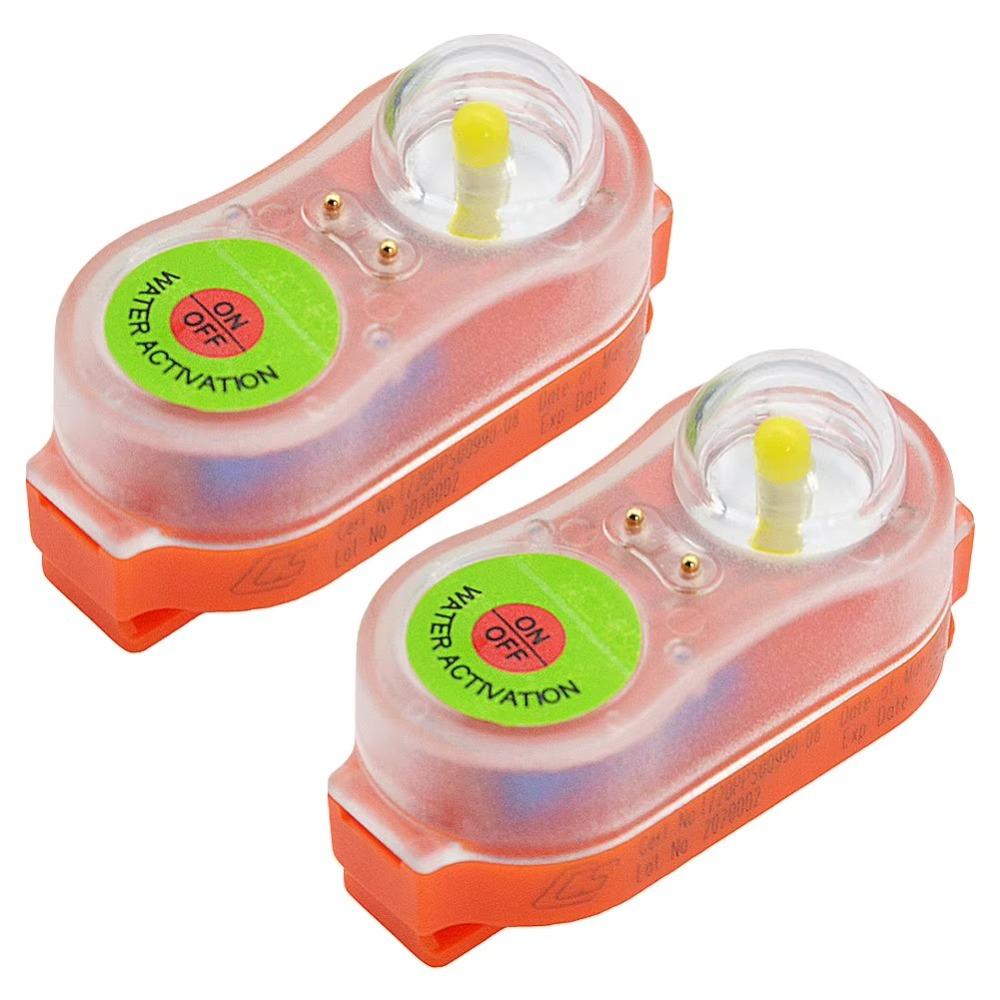 2pcs Waterproof LED Life Jacket Light Lightweight Emergency Signal Light  Outdoor Accessories