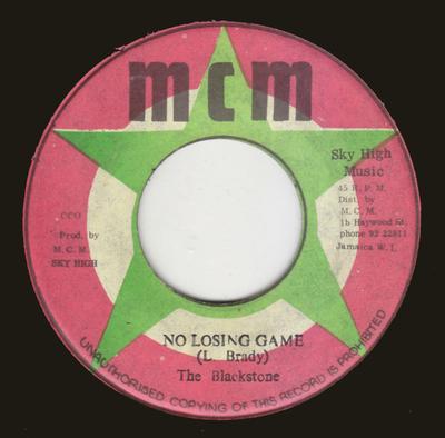 Disque 7 pouces BLACK STONE - No Losing Game AUCUN MCM Jamaïque Reggae, Ska & Dub Occasion