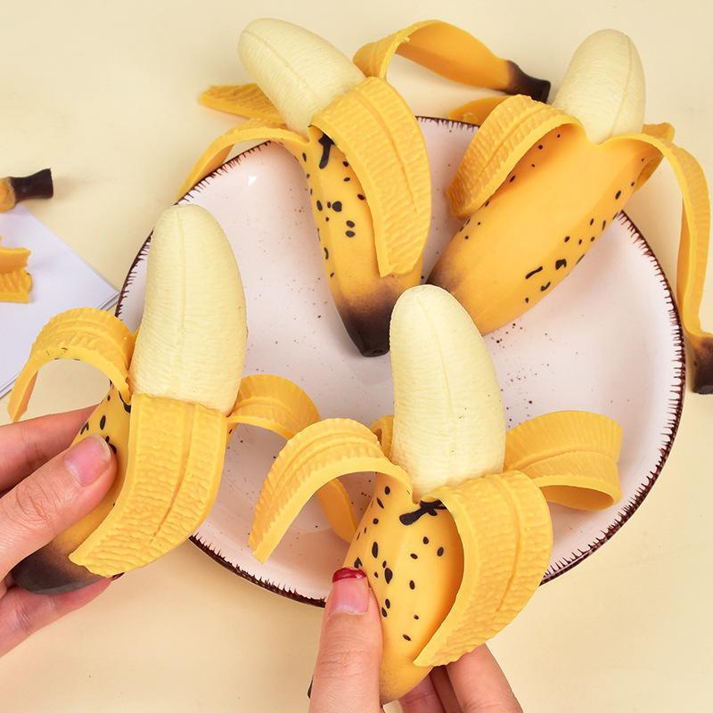 Realistic Peeled Banana Fidget Toy Soft Stretchable Material For Stress Relief Kids Play Home Office Decor