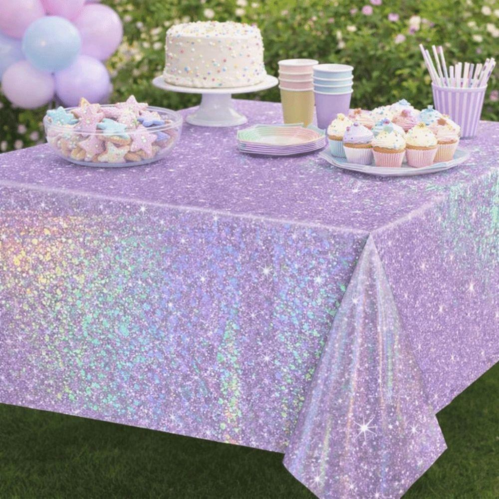 2Pcs Thickened Disposable Laser Tablecloth Galentines Day Decorations  Birthday Party