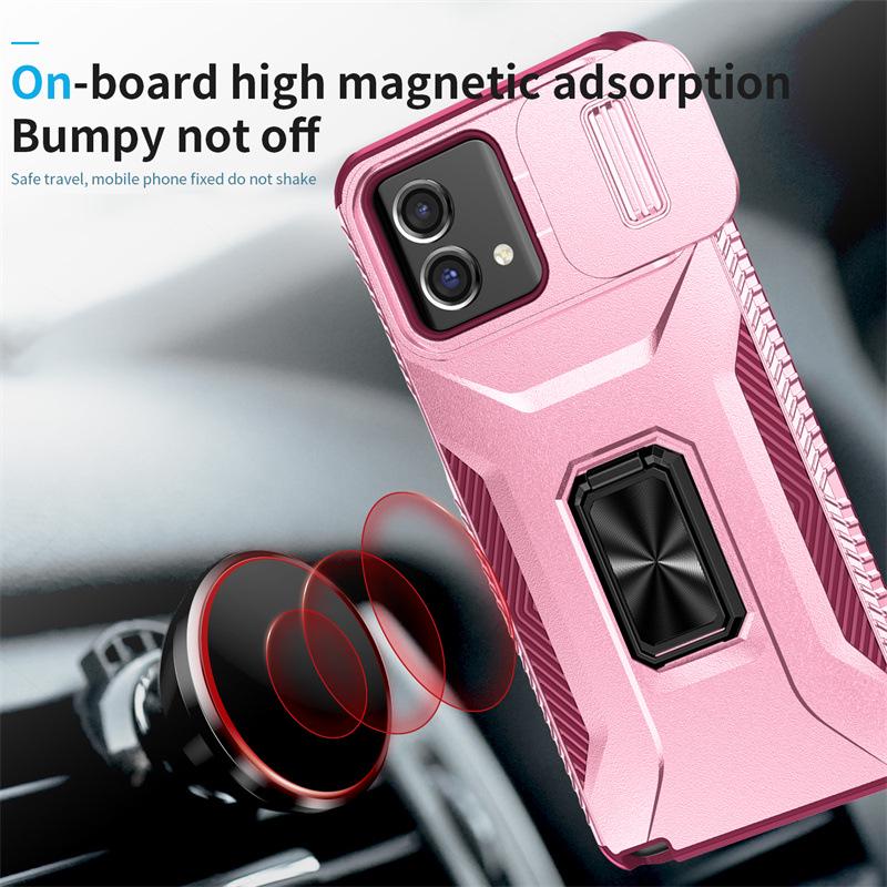 Motorola Moto Edge 2025 G5G Ring Pull-Push Window Phone Case, Compatible with G Pure and G Stylus.