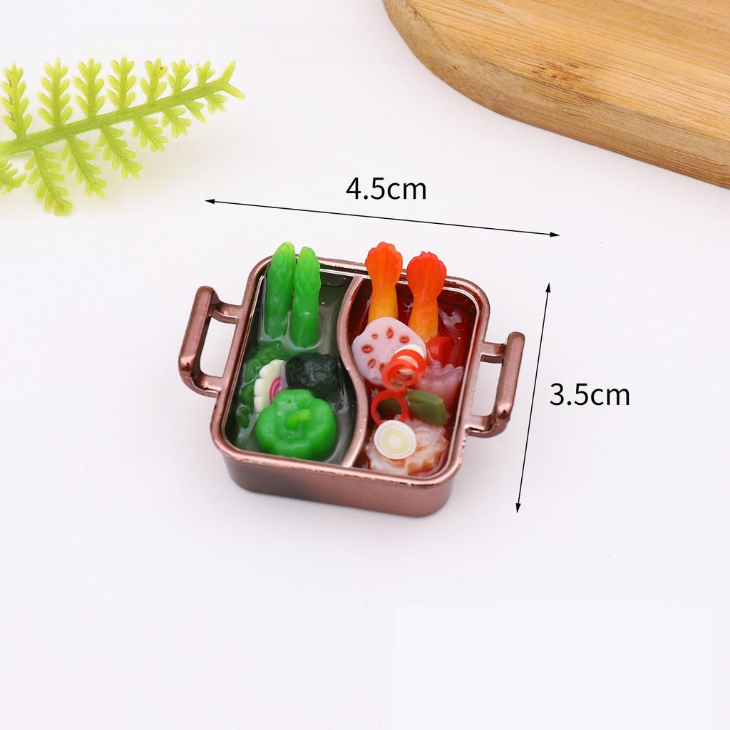 1PC Mini Hot Pot Pendant Simulation Food Hot Pot Model Creative Simulation Toy Bag Pendant Gift Home Decoration