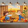 2D Cheerful Children's Thanksgiving Party Backdrop Cloth