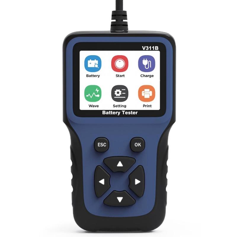 Portable 12V Automotive Car Battery Tester Professional 100-2000 CCA Car Battery Load Analyzer & Alternator On Cranking