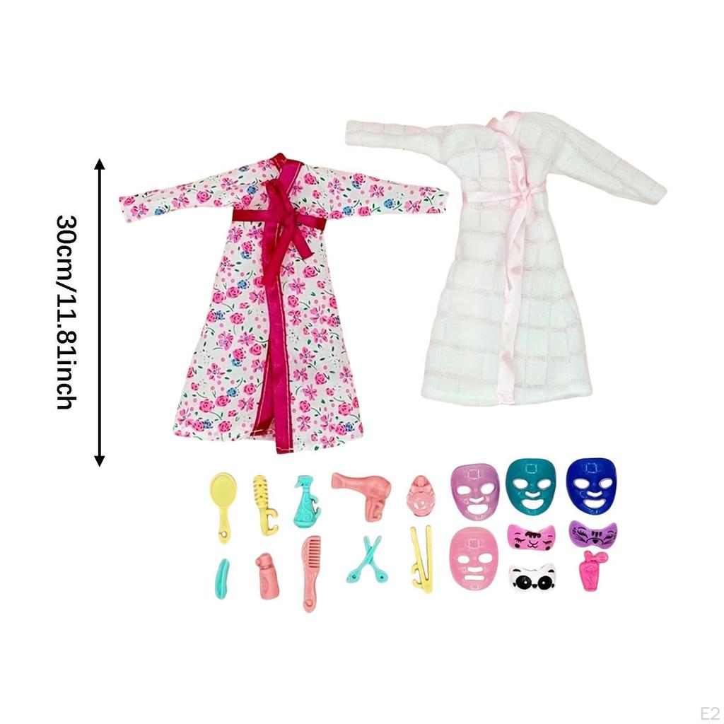 20Pcs Doll Sleeping Clothes Accessories Handcraft Fashionable Pretend Play Girls Playset for 11.5''