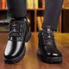 Men's Winter Leather Shoes New Fashion Plush Warm Comfortable Anti Slip Business Cotton Shoes Outdoor Casual Snow Boots Vacation