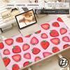 Strawberry Desk Mat Kawaii Mousepad Pink Cute milk sakura cherry blossom pattern Pastel aesthetic deskmat XXL gaming mouse pads