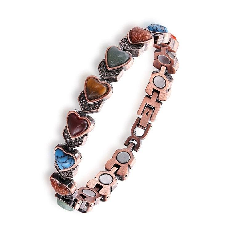 Aeteey Herzförmiges Reines Kupfer Armband für Frauen Magnetisches Armband Schmuck Geschenke