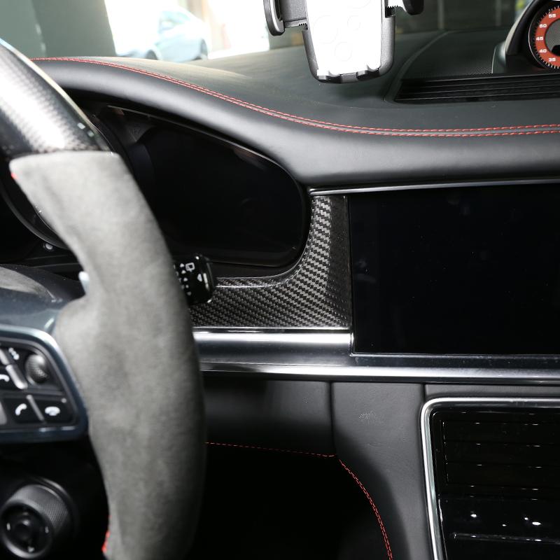 For Porsche Panamera 971 2017-2021 Real Carbon Fiber Car Central Dashboard Panel Decorative Cover Car Interior Accessories
