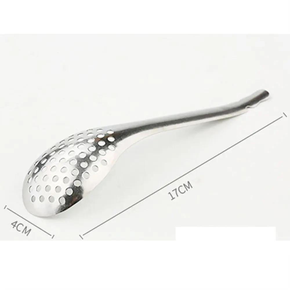 1Pc Caviar Spoon Hot Pot Filter Spoon with Long Handle Vintage Tea Spoon Shovel Set Small Spoons 56 Holes Kitchen Tools