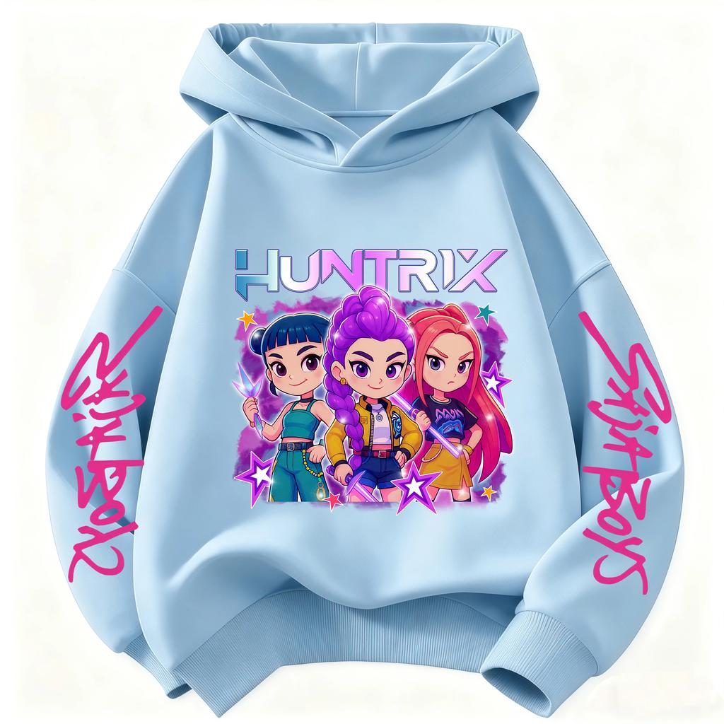 Felpa Cartoon Derpy Hunter Rumi per Ragazzi e Ragazze Felpa Azzurro Cielo Calda Spessa, Top Casual alla Moda Abbigliamento Bambini