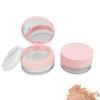 Powder Box with Puff, Travel-Friendly Loose Powder Case for Women, Compact Container for Touch-Ups, Pink Empty Box with Puff for Daily Use and Trav