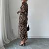 Women's Spring New, European and American, Fashionable and Sexy Leopard Print Slim Dress