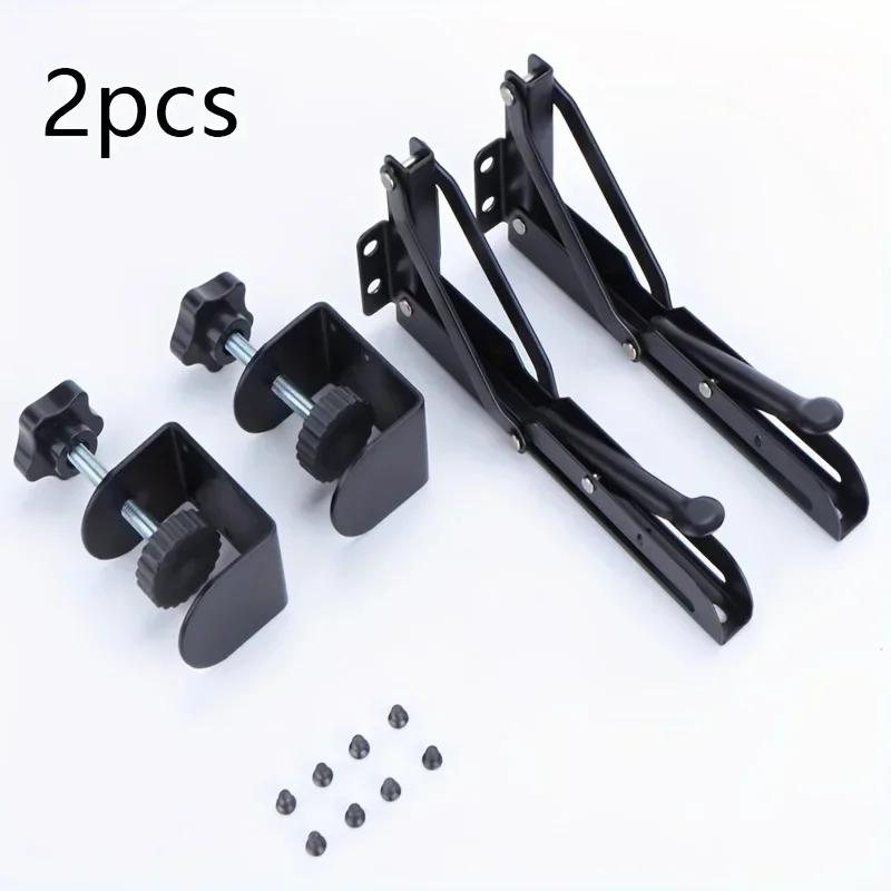 2Pcs L-Shaped Foldable Desktop Bracket Heavy-Duty Punch-Free Space-Saving Desktop Extension Plate Rack Hardware Accessories 8 inch