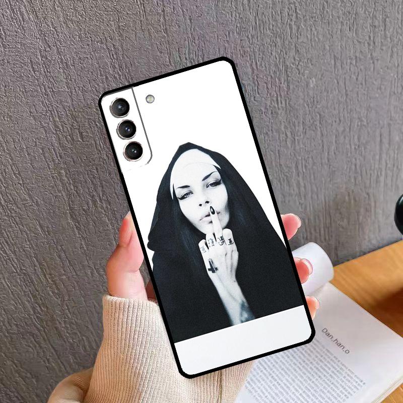 Middle Finger Girl Case For Samsung Galaxy S23 S22 S21 Ultra S9 S10 Note 10 Plus Note 20 Ultra S20 FE Cover
