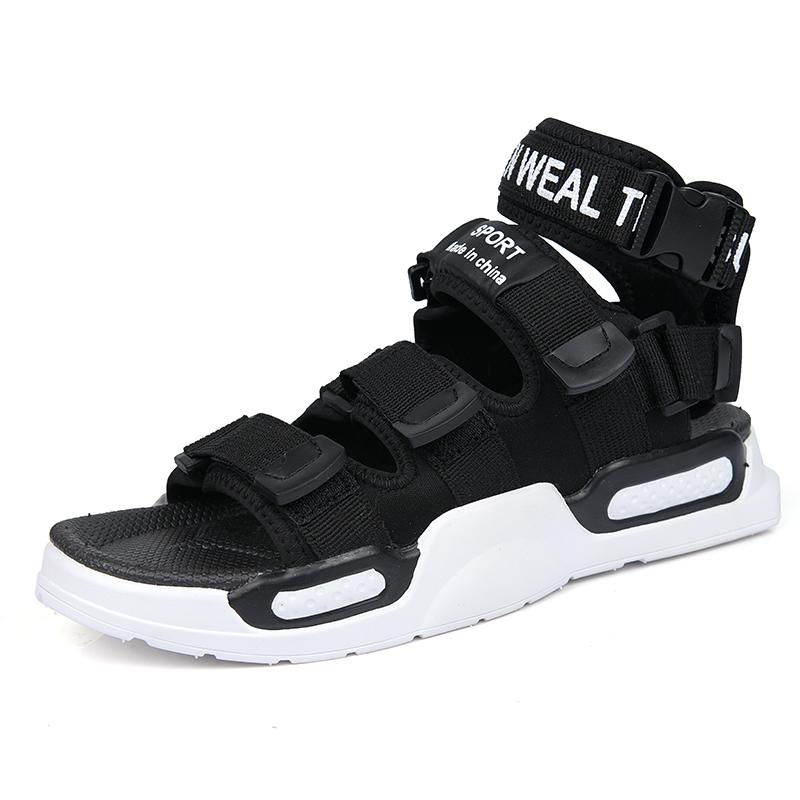 Fashion Quality Summer Men's Sandals Gladiator Rome Men Flats High Top Couple Beach Sandals Casual Men Shoes Thicken Open Toe Flip Flops