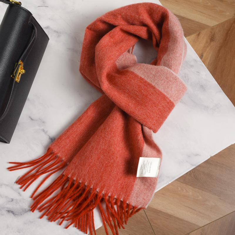 Original color matching enlarged 111 pure scarves for men and women, winter couples, high-end warm scarf, double-sided shawl