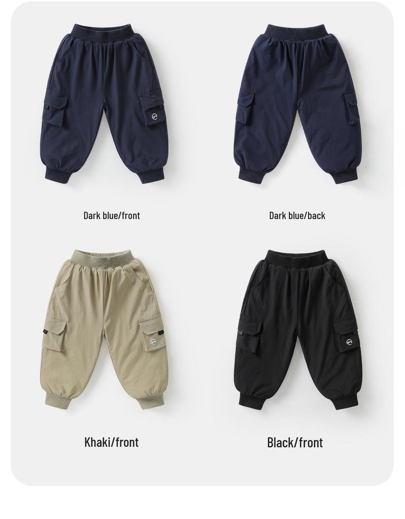 European Boys' Thickened Cotton Workwear Pants, Winter 2025 - Warm Toddler Long Pants, New Children's Clothing