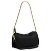 Coach Borsa a tracolla Waverly 24 con chiusura a doppio giro in pelle a grana naturale, taglia media da donna, colore nero CDZ20-B4BK