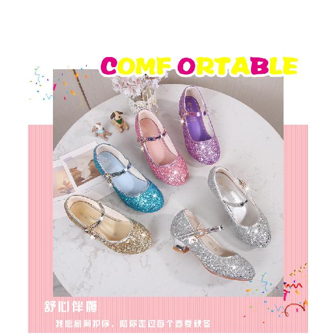 Children's High Heels Spring and Autumn Fashion New Princess Shoes Student Performance Single Shoes for Big Kids Girls Small Leather Shoes