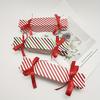 50sets Striped Gift Boxes with Red Ribbon Bows - Elegant White & Red Striped Design for Weddings,Christmas,Thanksgiving