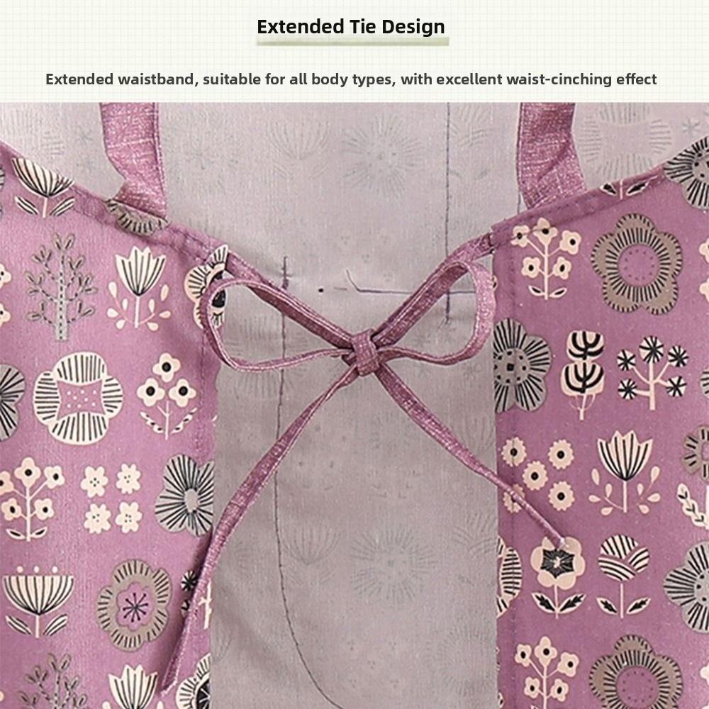 2Pcs Canvas Kitchen Cooking Apron Breathable Household Suspender Work Dress Protective Adjustable Long Sleeve Apron
